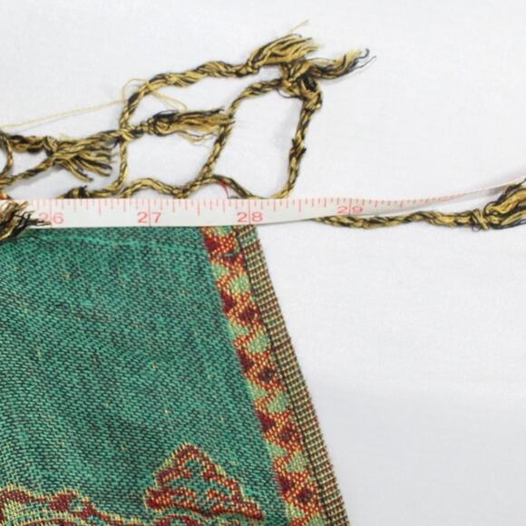 Sakkas Pashmina 72" x 28" reversable aqua/green orange fringe boho - Picture 7 of 9